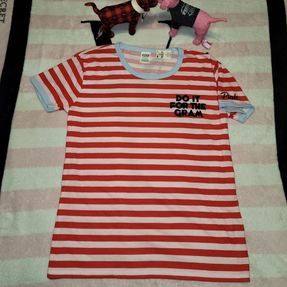 VS PINK "DO IT FOR THE GRAM" Tshirt Large NWT - Picture 9 of 9